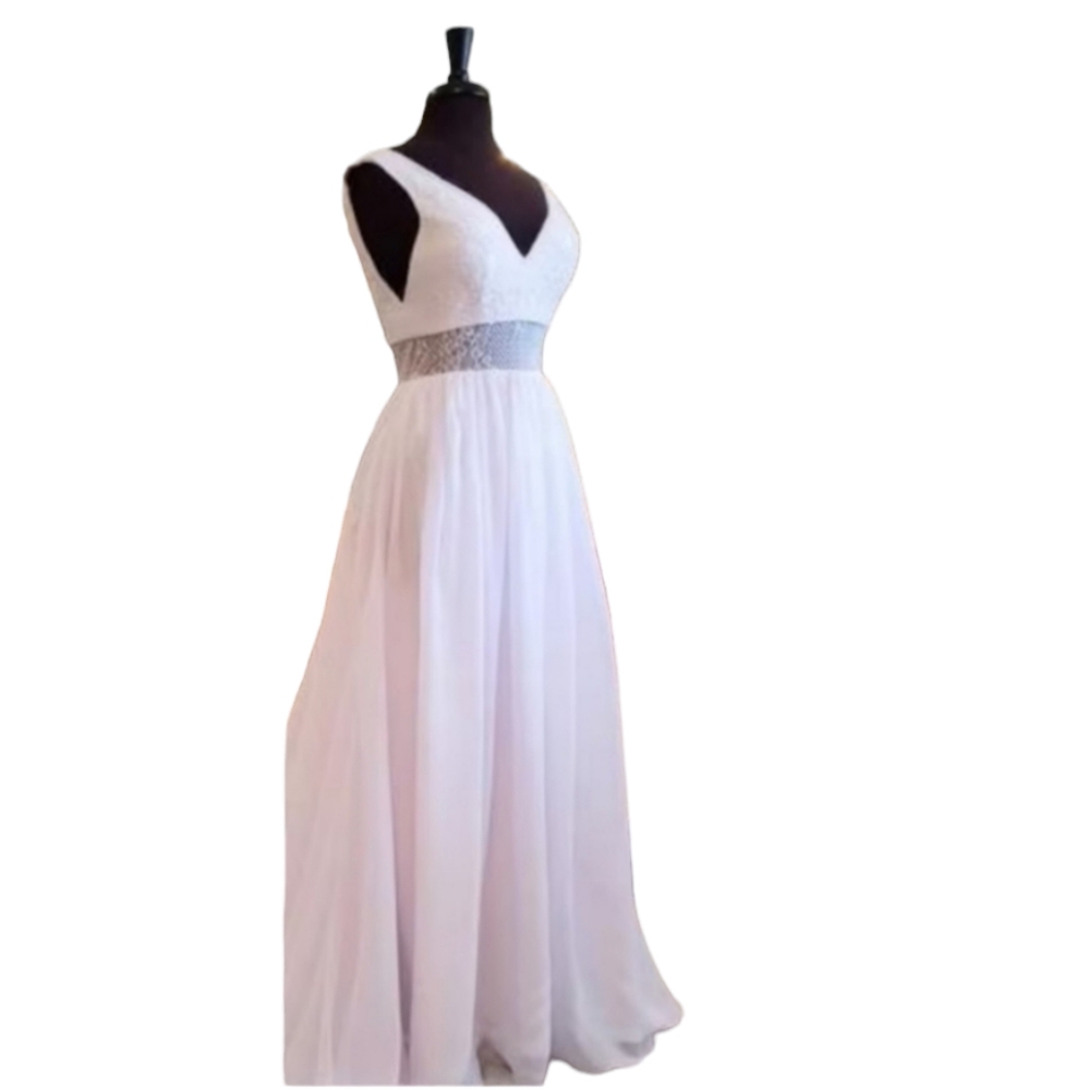 OLEG CASSINI SILK GREEK GODDESS BEADED WAIST GOWN SIZE 6